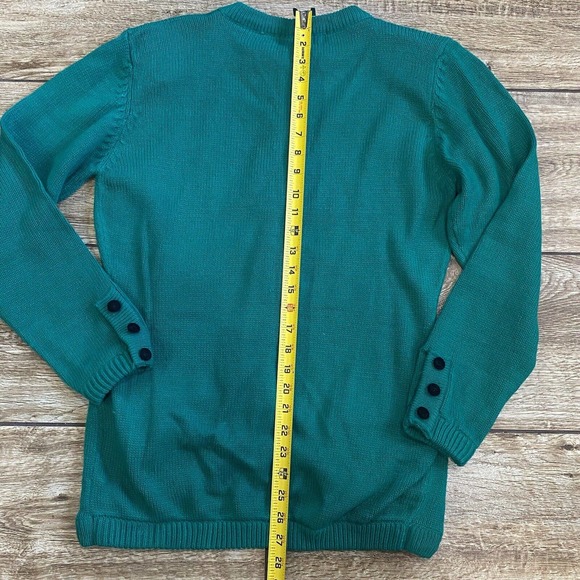 Vintage Green Cardigan Sweater  M - Picture 7 of 9